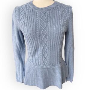 Talbots Cable Knit Peplum Hem Sweater Size S